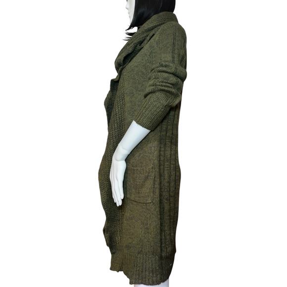 Derek Heart Womens Long Draped Sweater Blue & Green Size Medium - Picture 3 of 16